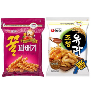 농심 꿀꽈배기 대용량 285g 1 + 1 조청유과 대용량 300g