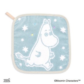 무민 MOOMIN 47-7010100 반짝이 25cm x 블루 루프 포함 수건 손수건, 1개, 1개입