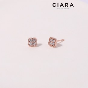 CIARA 14K Riomaggioe 클로버셰입 플라워 귀걸이(SilvePin)