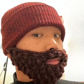 턱수염 마스크 비니 무한도전 모자 겨울핫템 웃긴모자 수염모자 Bead hat