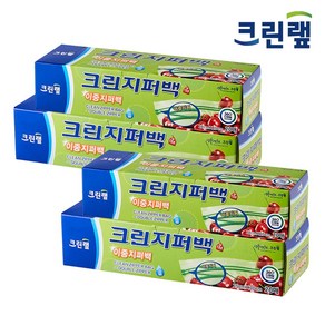 크린랲 크린 이중지퍼백 중 20매 + 대 20매 + 은사수세미, 2세트