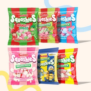 영국 스위즐스 스쿼시 드럼스틱 젤리 6종 세트 Swizzels Squashies Dumstick, 6개, 140g