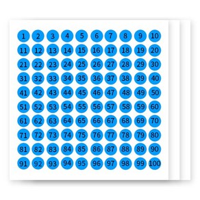 베러워커스 원형 숫자 라벨 스티커 견출지 1-100