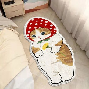 YHeee 러그 귀여운 발매트 고양이 침실 침대옆 화장대 현관 거실 미니러그, 32, 80cm * 160cm