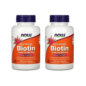 나우 푸드 Biotin 비오틴 10000mcg 120 베지캡슐 [2병], 2개, 120정