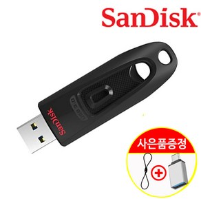 샌디스크 USB 3.0 128기가 울트라 유에스비 CZ48 이동식 메모리 128GB + 고리줄 + C타입 젠더