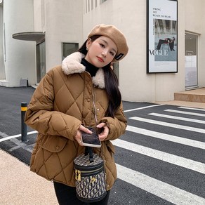 POMTOR 여성 빅사이즈 러블리 겨울 아우터 패딩 점퍼