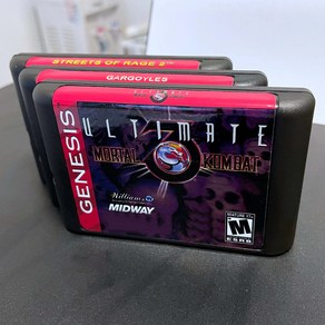 레노버노트북 Ultimate Mortal Kombat 3 Gargoyles Street of Rage 16 비트 MD 게임 카드 미국 레드 라벨 세가 메가 드라이브 및 제네시스 시