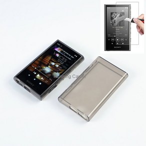 소니 워크맨 NW-A300 시리즈 NW-A306 NW-A307 TPU 케이스, Clea Black with Glass, 1개