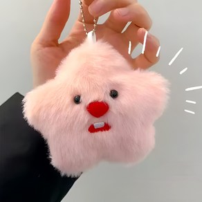 모모티 하찮은 키링 시리즈 동물 인형 가방꾸미기, 1개, 뚠뚠 핑크별