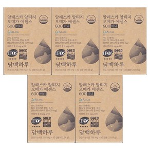 담백하루 알래스카 알티지오메가 에센스 600 미니 30캡슐 1개월 1박스 비타민E 11mg, 5박스, 30정