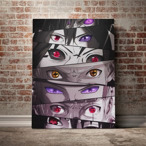 노 브랜드 나루토 눈 Sharingan Rinnegan 포스터 액자 나무 캔버스 벽 아트 장식 인쇄물 거실 홈 프레임 그림