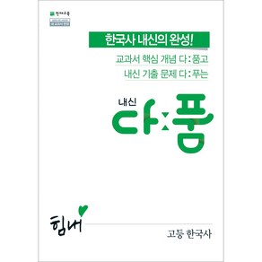 천재교육 내신 다품 고등 한국사 (2024), 역사영역