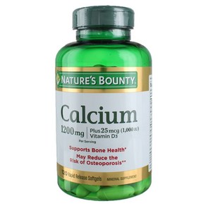 Natue Bounty Calcium 1200mg Vitamin D3 1000IU Capsules (Softgels) 725115, 1개