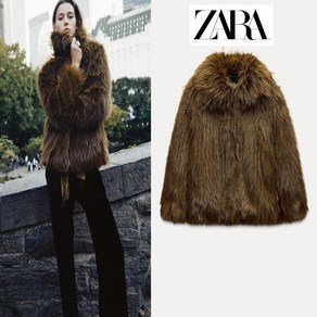 자라 자켓 여성 인조 모피 크롭 코트 zara 가을 겨울