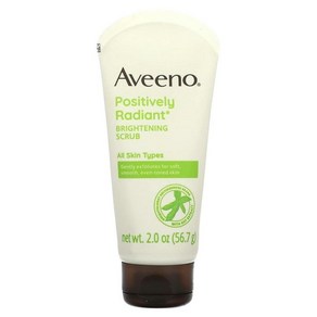 Aveeno Positively Radiant Skin Bightening 각질 제거 데일리 페이셜 스크럽 56.7g2온스 [100%정품] 클렌징 스킨케어, 1개