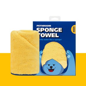 [페스룸] 스펀지타월(M) 강아지/고양이 전용 극세사 타올 수건, 1개