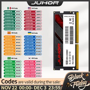 JUHOR 노트북 램 소딤 메모리 8GB DDR4 2666MHz 3200MHz, 1개