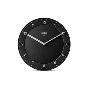 BRAUN 브라운 벽 시계 인테리어 클락 블랙 W200xH200xD32mm 저소음설계 BC06B 일본발송