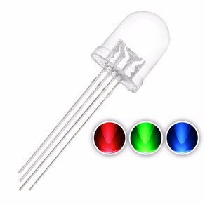 아두이노 10파이 고휘도 RGB 투명 발광다이오드(10mm RGB LED - Transparent Anode) -5개 묶음 0.1%의 비밀