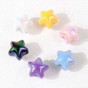 비즈아이 [6619-10]아크릴통과형 오로라 통통별 15.5x15mm 1개