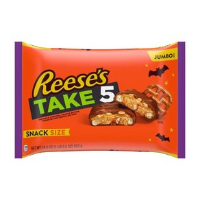 Reeses Take 5 Petzel Peanut and Chocolate Snack Size Halloween Candy Jumbo Bag 19.5 oz, 1개