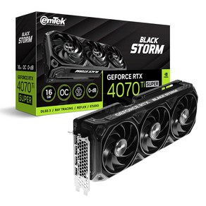 이엠텍 지포스 RTX 4070 Ti SUPER BLACK STORM OC D6X 16GB, 4070 Ti SUPER B/S OC D6X 16GB