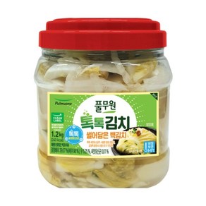 국내산 재료 반찬 풀무원 톡톡 씨앗 유산균 국산 썰은 백 김치 PET, 1개, 1.2kg