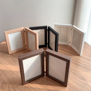 탁상용 접이식 인테리어 더블액자 4X6 5X7, 화이트, 1개