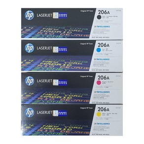 HP 정품토너 206A검정 파랑 노랑 빨강 W2110A W2111A W2112A W2113A (M255nw M255dw M282nw M283fdn M283fdw 레이저 프린터용), 1개, W2110A 검정