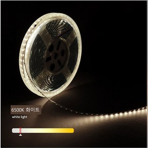 12V 3528 1COLOR흰띠 비방수 플렉시블 LED바 5M롤 LED스트립바, 8mm, 1개, 6500K