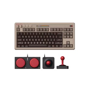 [성의샵] 8Bitdo Reto87 C64 무선 레트로 게이밍 기계식 키보드 87키배열 전키핫스왑DIY ABS키캡 TOP구조 3모드연결OK 2000mah 슈퍼로커 키 포함, Reto87 C64 베이지블랙, 카이화BOX V2화이트축