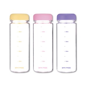 위드 국산 눈금물병 트라이탄 물통 마이보틀 컬러혼합 3P, 1세트, 500ml, 옐로 핑크 퍼플 1개씩
