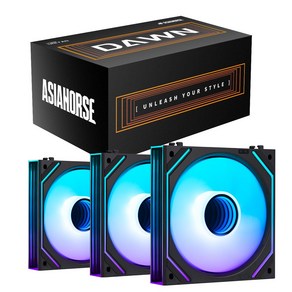 컴튜터 튜닝 팬 3개 일체형 세트/ PWM / ARGB /ASISHORSE정품 120mm, 블랙, 1개