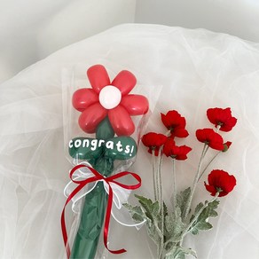 파티아일랜드 DIY 요술 풍선 레터링 꽃송이 세트 레드 풍선꽃다발 꽃풍선 졸업
