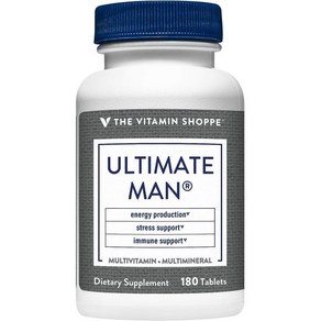 The Vitamin Shoppe Ultimate Man Multivitamin High Potency Multi - Enegy & Antioxidant Blend Daily, 1개, 180정