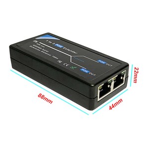 HKBTM 2 포트 POE 확장기 100Mbps IEEE 802.3af 표준 NVR IP 카메라 AP 음성 범위 100 미터