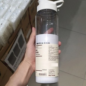 무인양품 재생 PET 보틀 화이트, 투명, 1000ml, 1개