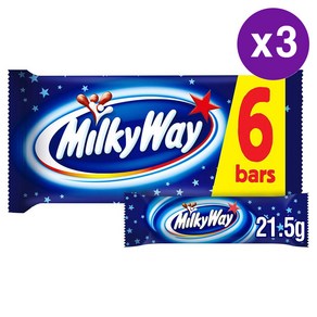 Milky Way Chocolate Bas 6 x 21.5g 밀키 웨이 초콜릿 바 6 x 21.5g 3팩, 3개