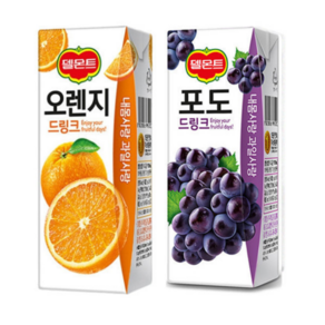 델몬트 오렌지 + 포도 드링크, 190ml, 48개