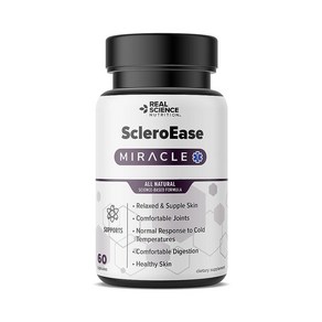 Real Science Nutition ScleoEase Miacle 은 경피증 환자를 완화시켜 유연하고 유연한 피부 지원 편안한 관절 움직임 편안한 소화 및 건강한 피부 지원, 1개