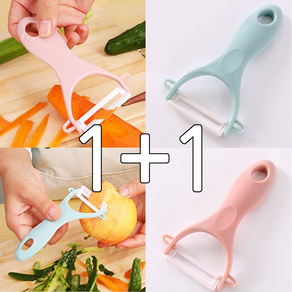 뛰어난 컷팅력 감자채칼 위생적 세라믹 필러 1+1, 블루+핑크, 1세트