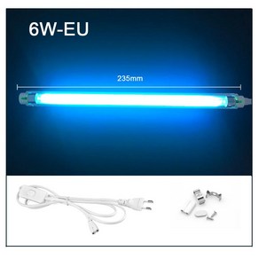 살균 조명 UV UVC 자외선 램프 튜브 먼지 진드기 제거 석영 침실 가정용, 2 6W With EU Plug, 1 220V