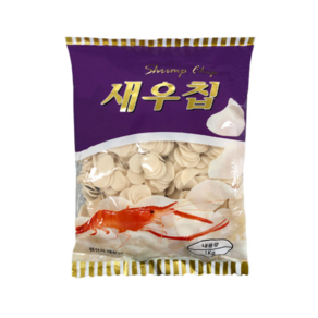 한솔에프디 튀겨먹는 튀김용 새우칩 업소용과자 새우과자, 1kg, 3개