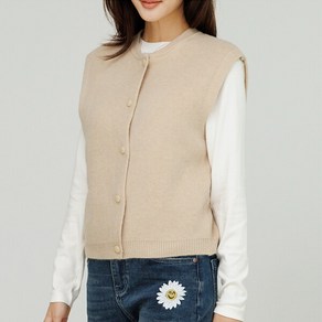 [데드라] VED5004_YC 키토니트버튼조끼