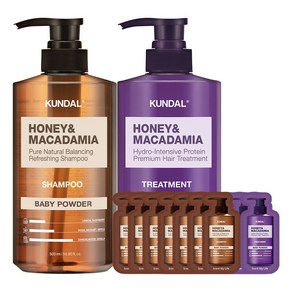 쿤달 네이처샴푸500ml + 트리트먼트500ml 베이비파우더향, 1세트, 500ml