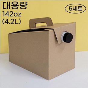 커피 투고백 142oz 4.2L 투고백 국내최대 대용량 테이크아웃, 1세트, 5개