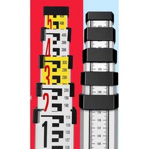 알루미늄 스타프 측정 5단 레벨 측량 토목 자 폴대 게이지 5m 공사, 1개