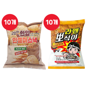 푸드킹 라멘뽀식이 100g 10개 + 한입 인절미 쌀과자 70g 10개 (총20개), 20개