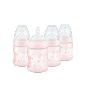 NUK Smooth Flow Anti Colic Baby Bottle 5 oz 4 Pack Pink Bunnies 4 Count (Pack of 1), 4개